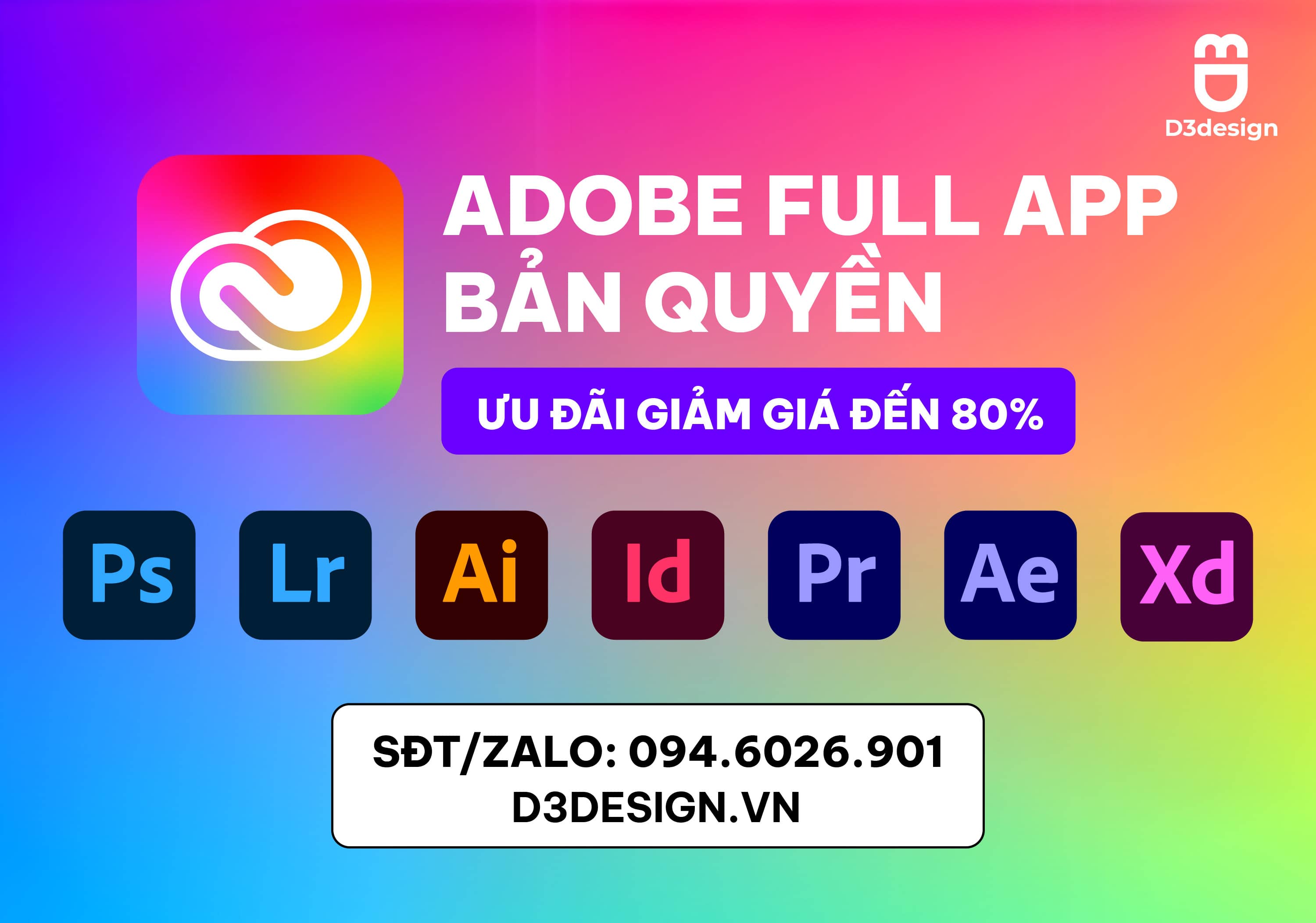 Mua Adobe Bản Quyền (Full App) Giá Rẻ Nhất - Giảm Tới 80%